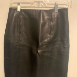 Black leather skirt